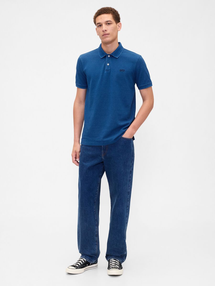 Short Sleeve Stretch Blue Polo_2