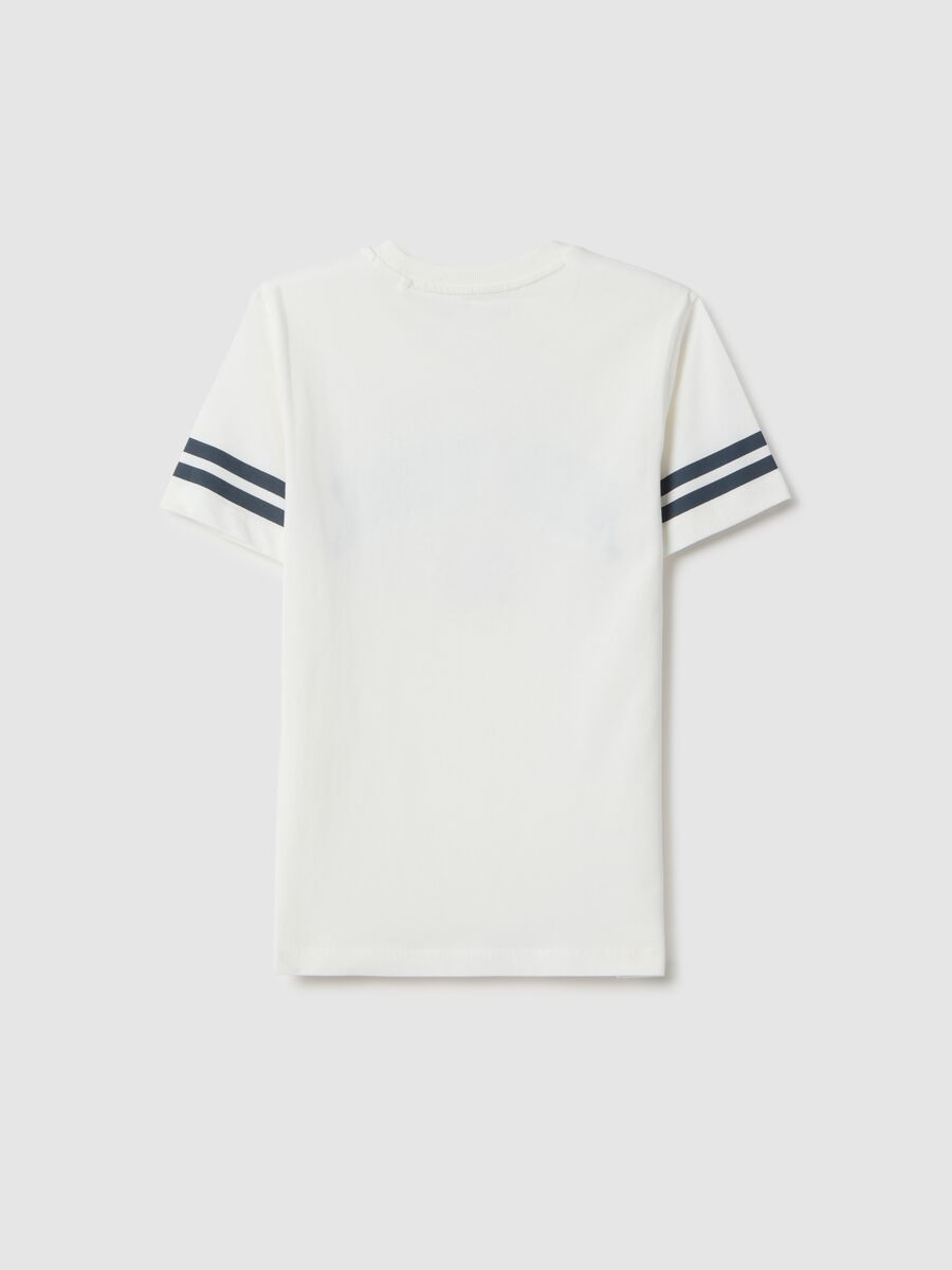 T-shirt in puro cotone bianco da ragazzo regular fit con scritta New York_1