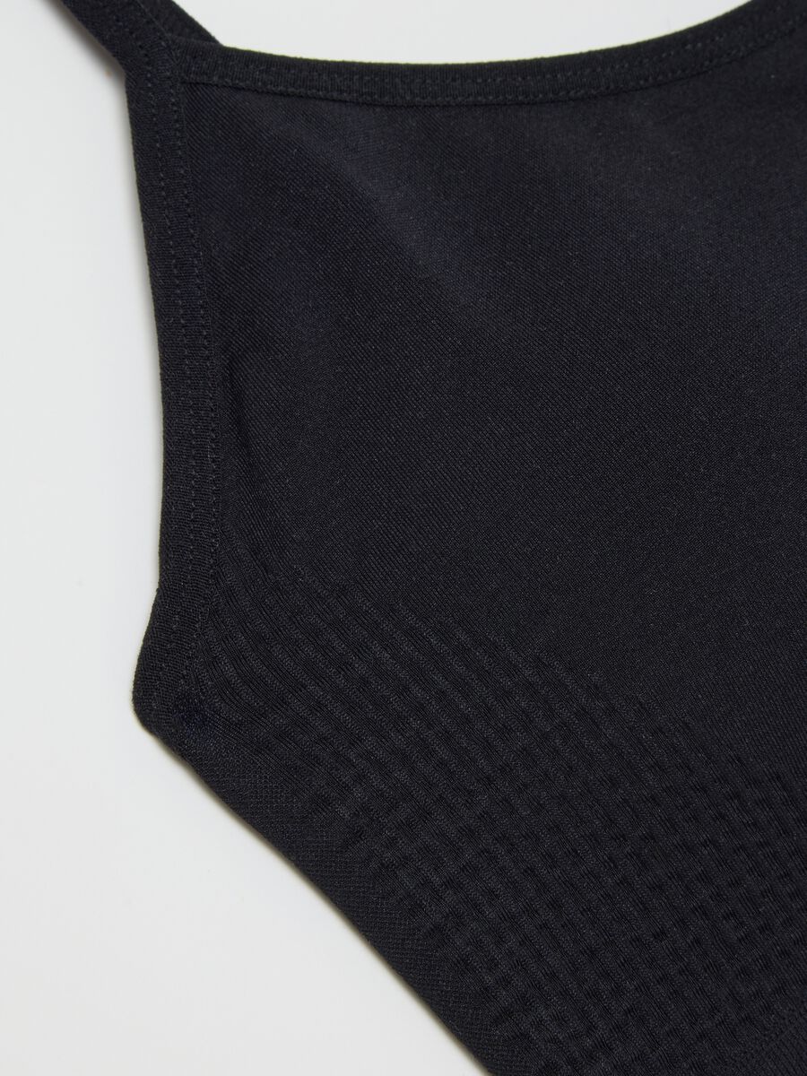 Black Stretch Fabric Top_5