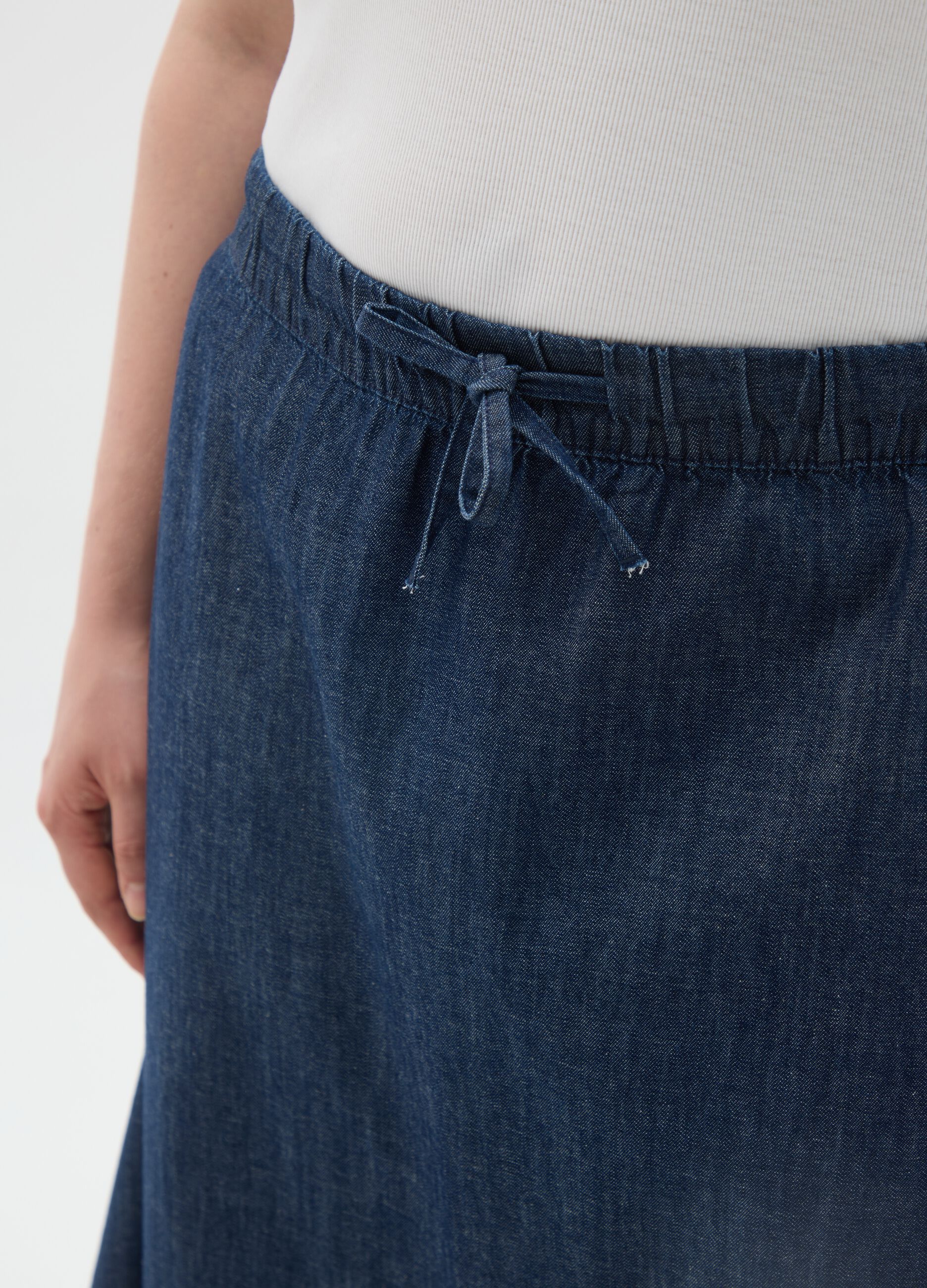 Pure Cotton Denim Skirt Regular Fit