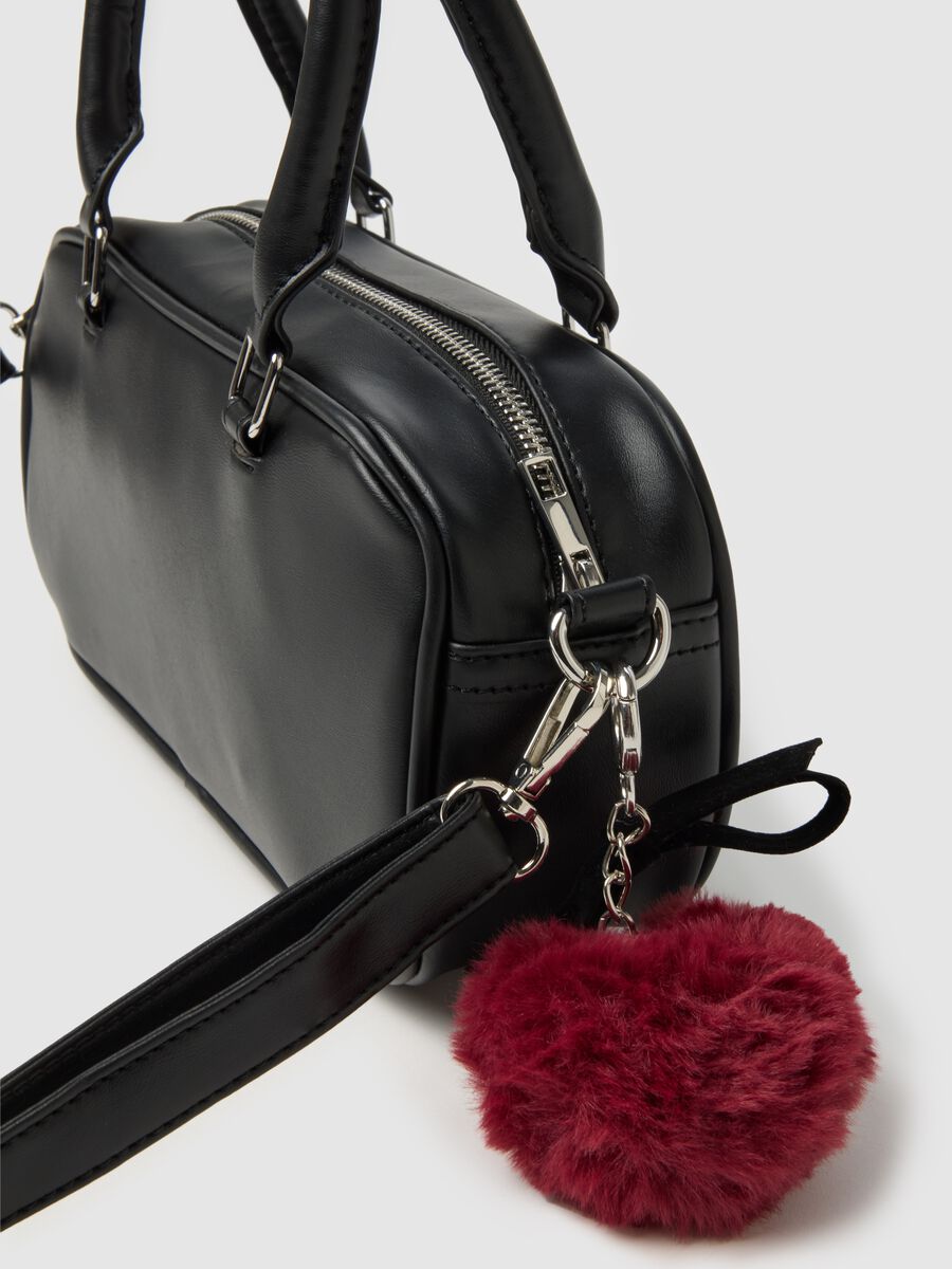 Black handbag with red charm_2