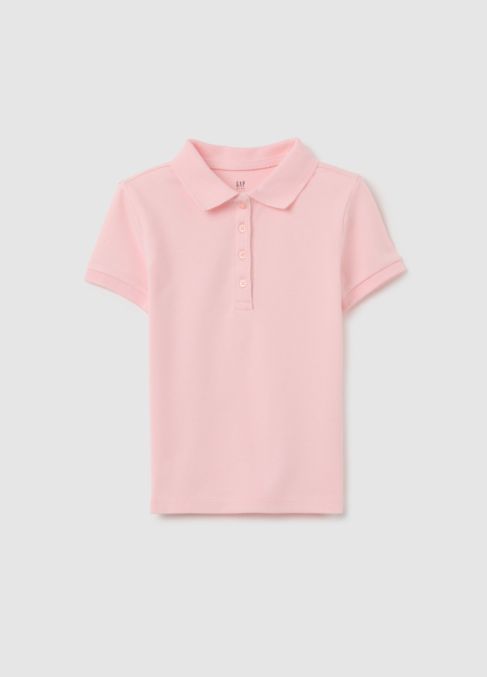 Solid colour pique polo shirt