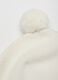 Baby Girl's White Pure Cotton Hat with Pom Poms_2