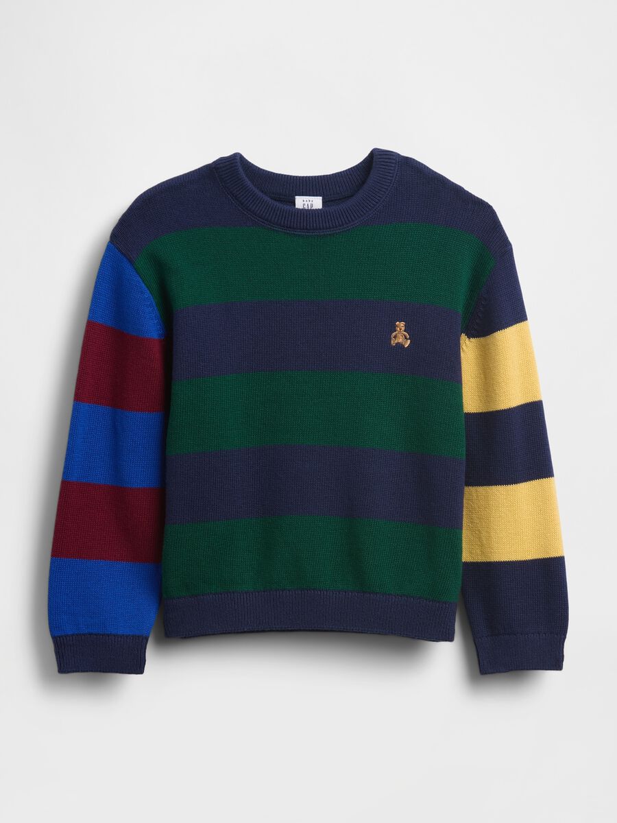 Multicoloured striped cotton jumper_0