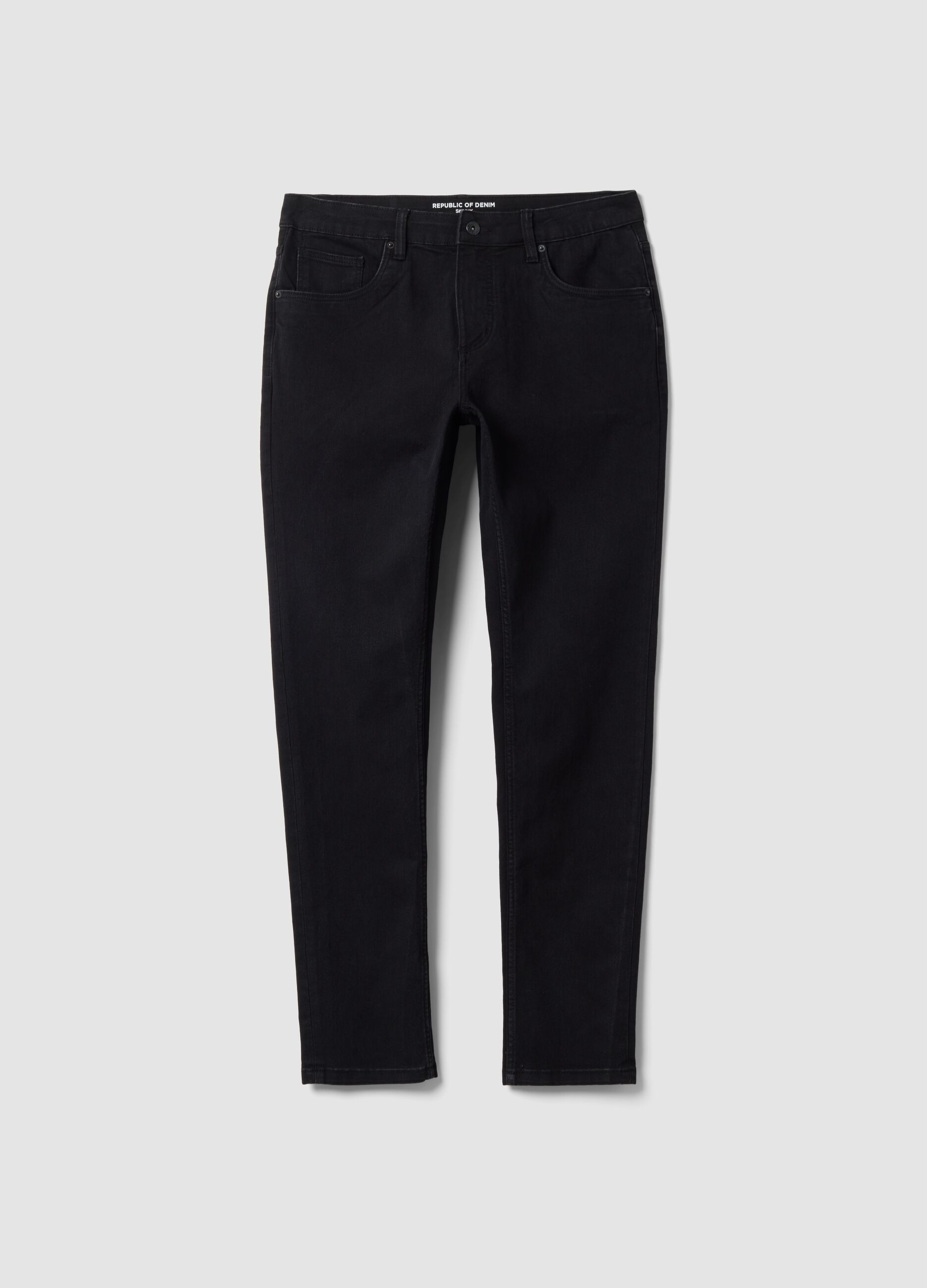 Black skinny-fit denim jeans in stretch cotton