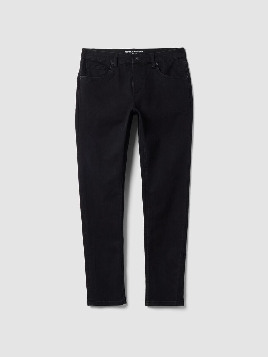 Black skinny-fit denim jeans in stretch cotton_4