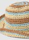 Multicolour striped paper blend fabric hat_2