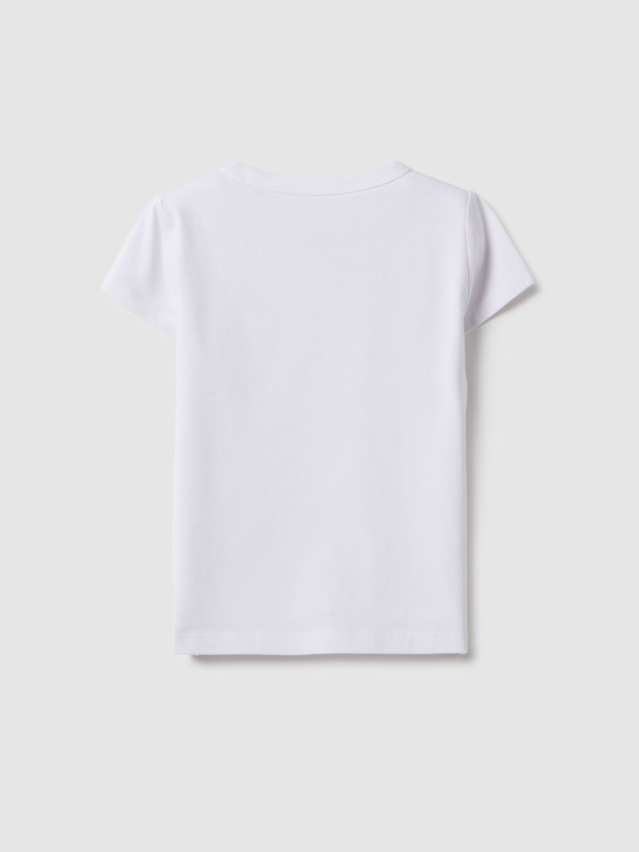 Girls' white cotton blend t-shirt regular fit_1