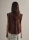 Brown short-sleeved cotton-blend T-shirt_3