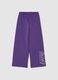Girls' purple culottes in cotton blend with Lakers print_4