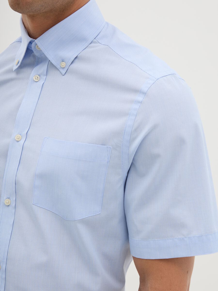Men's Light Blue Cotton Blend Shirt Regular Fit_3