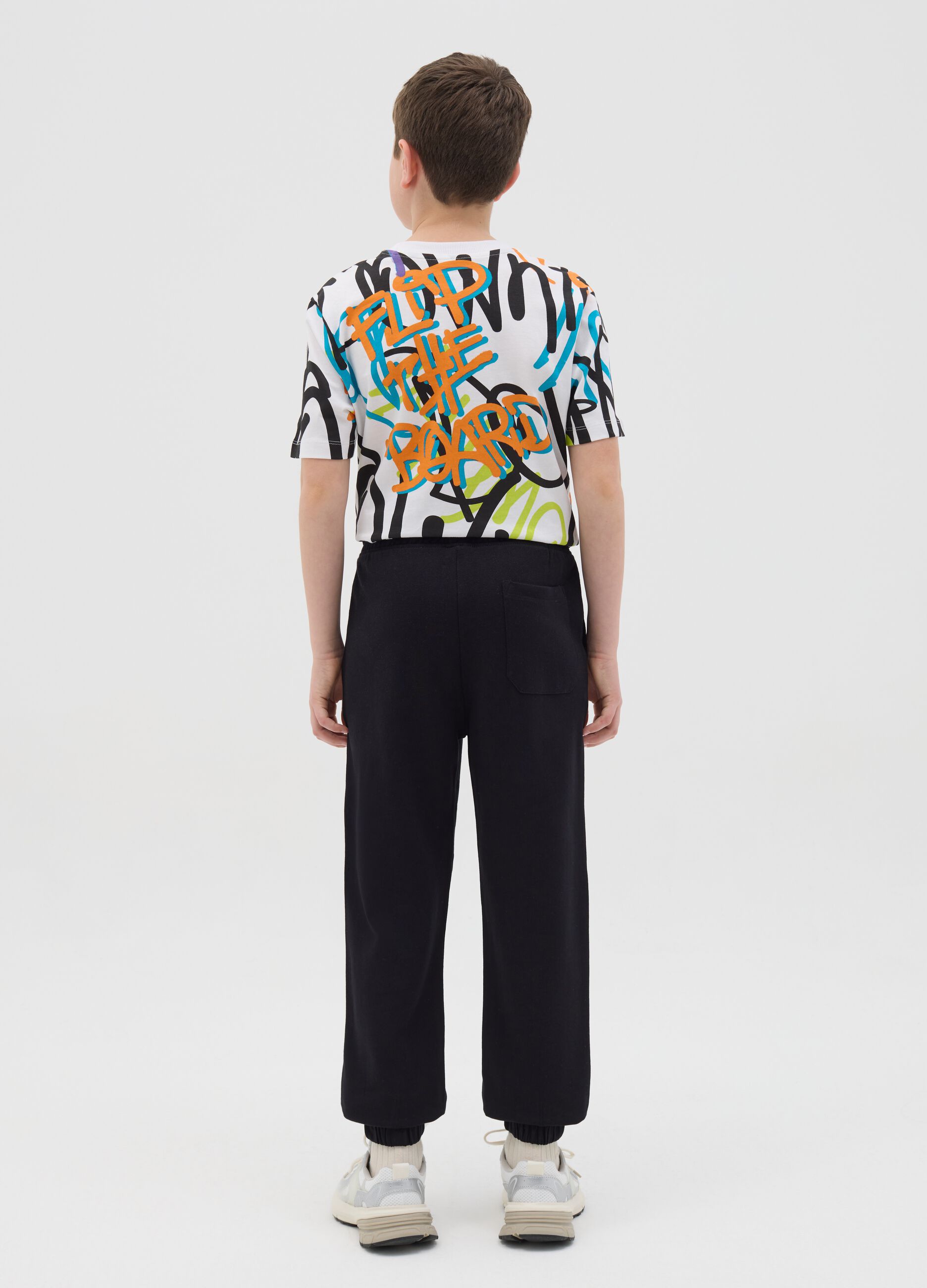 Joggers loose fit con coulisse e stampa 