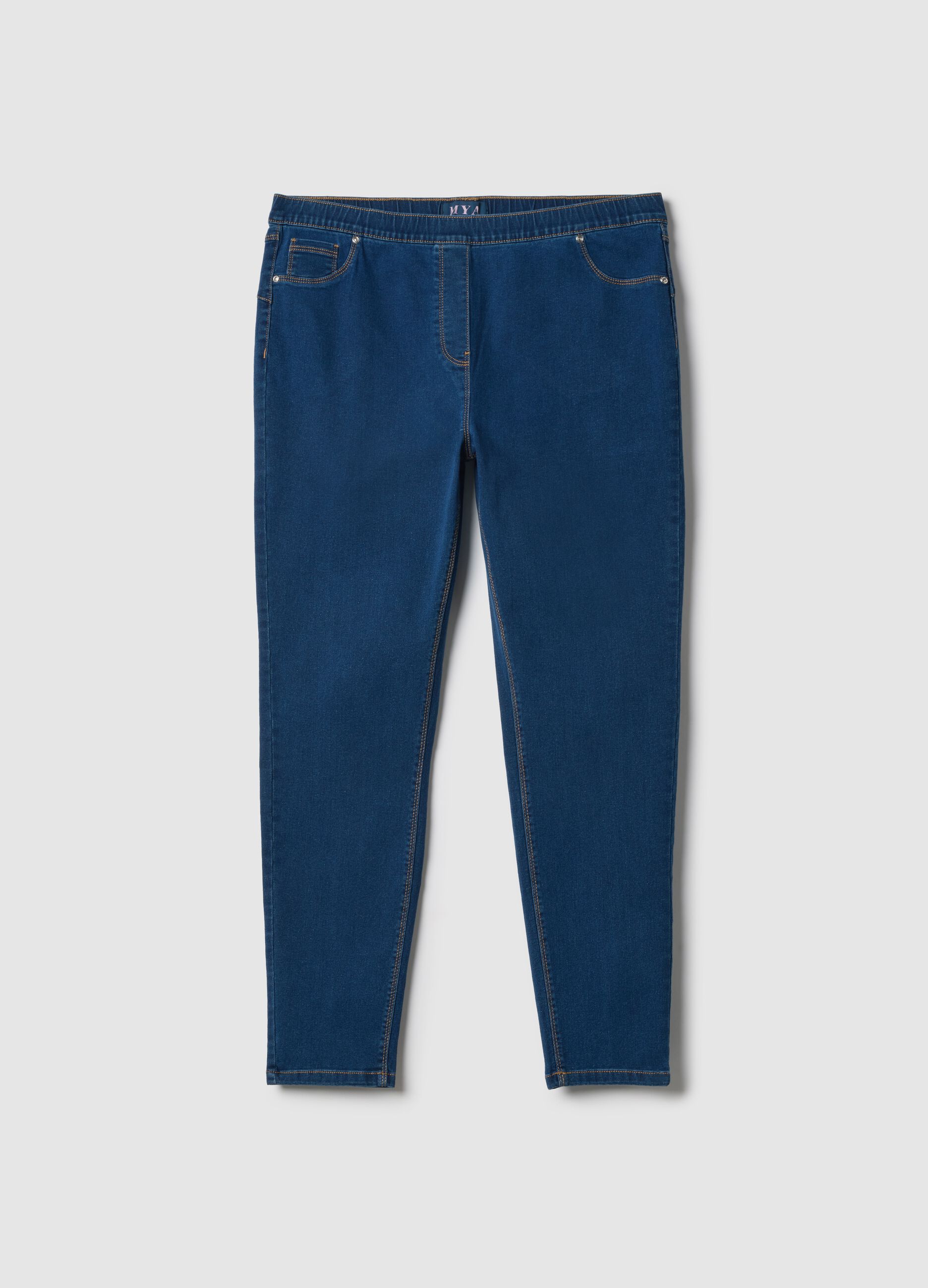 Skinny Fit Stretch Cotton Blue Trousers