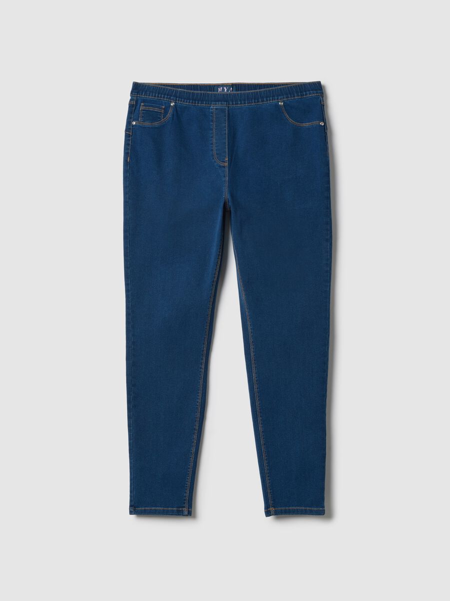 Skinny Fit Stretch Cotton Blue Trousers_0