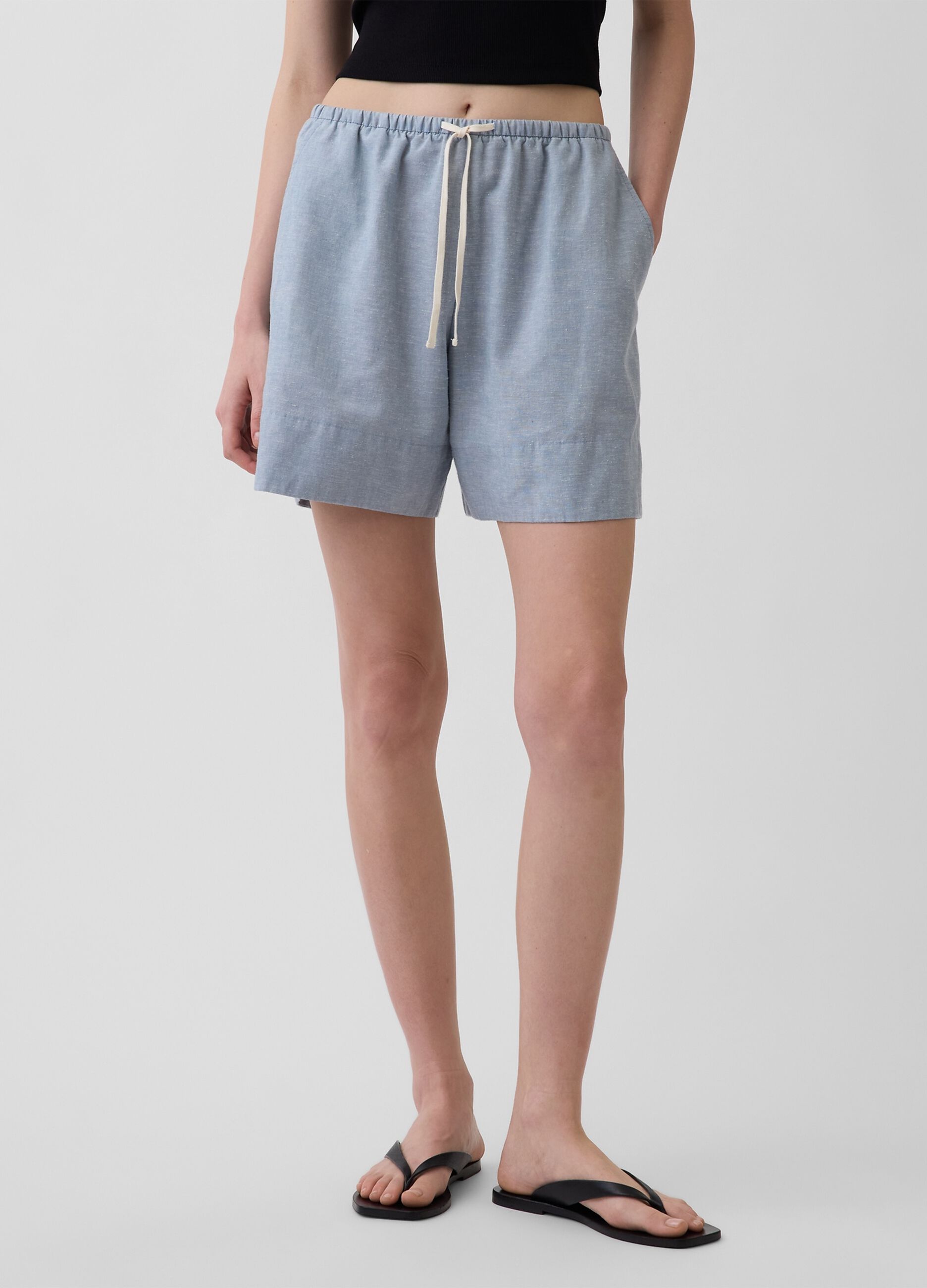 Linen-blend shorts