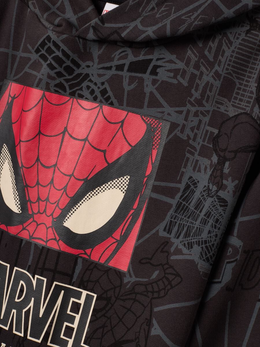 Felpa grigio scuro in misto cotone con cappuccio e stampa MARVEL Spider-Man_2