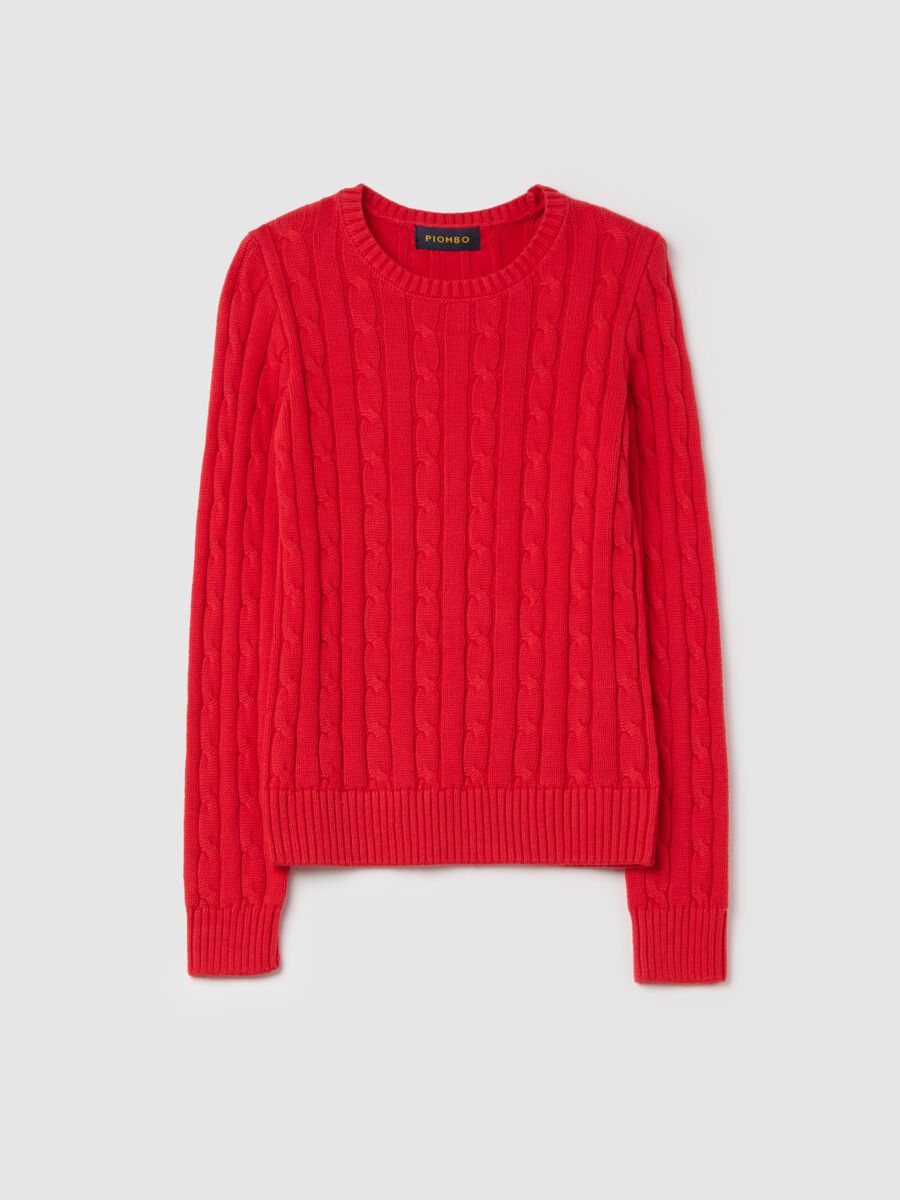 Ribbed pullover with cable-knit design_4