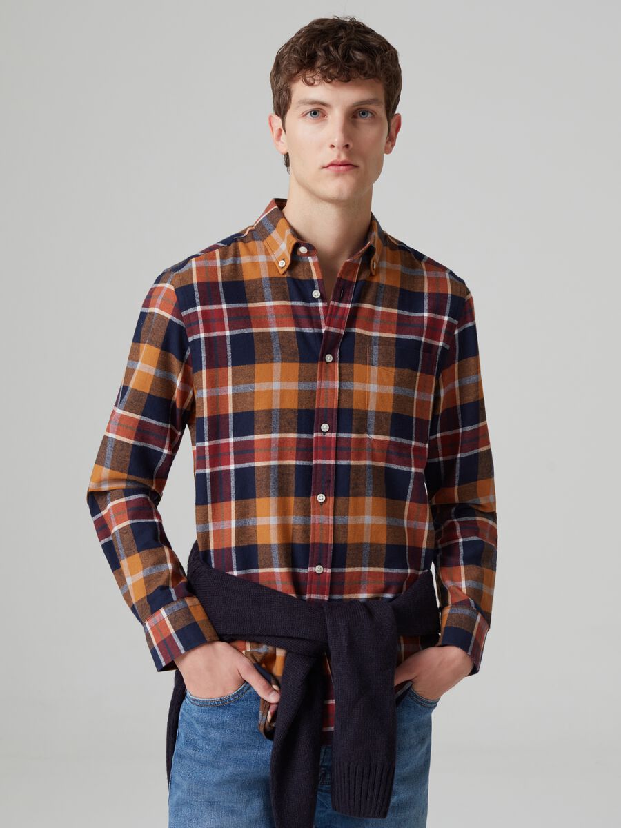 Camicia in flanella con tasca fantasia check_0