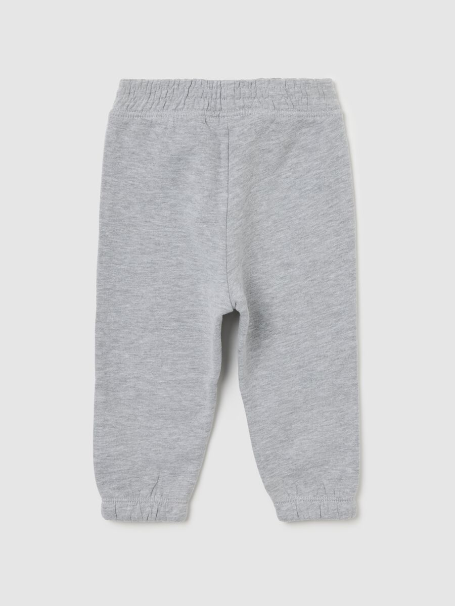 Pantaloni grigi da bimba in puro cotone fleece regular fit_1