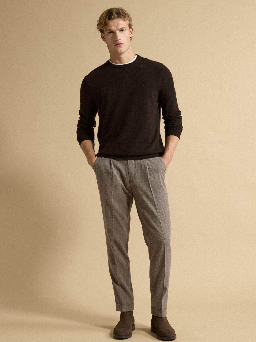 Brown pure cashmere jumper in a regular fit_1