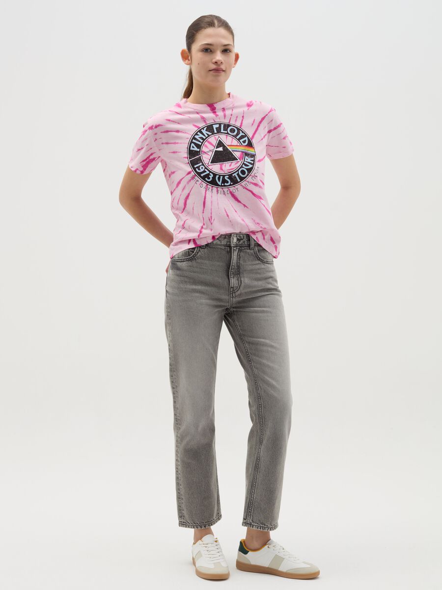 Tie-dye T-shirt with Pink Floyd print_1