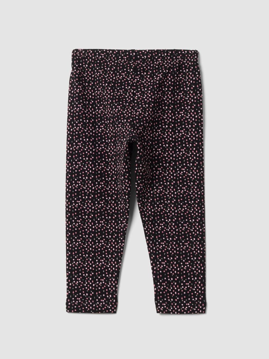 Girls&rsquo; black slim-fit leggings in stretchy organic cotton_1