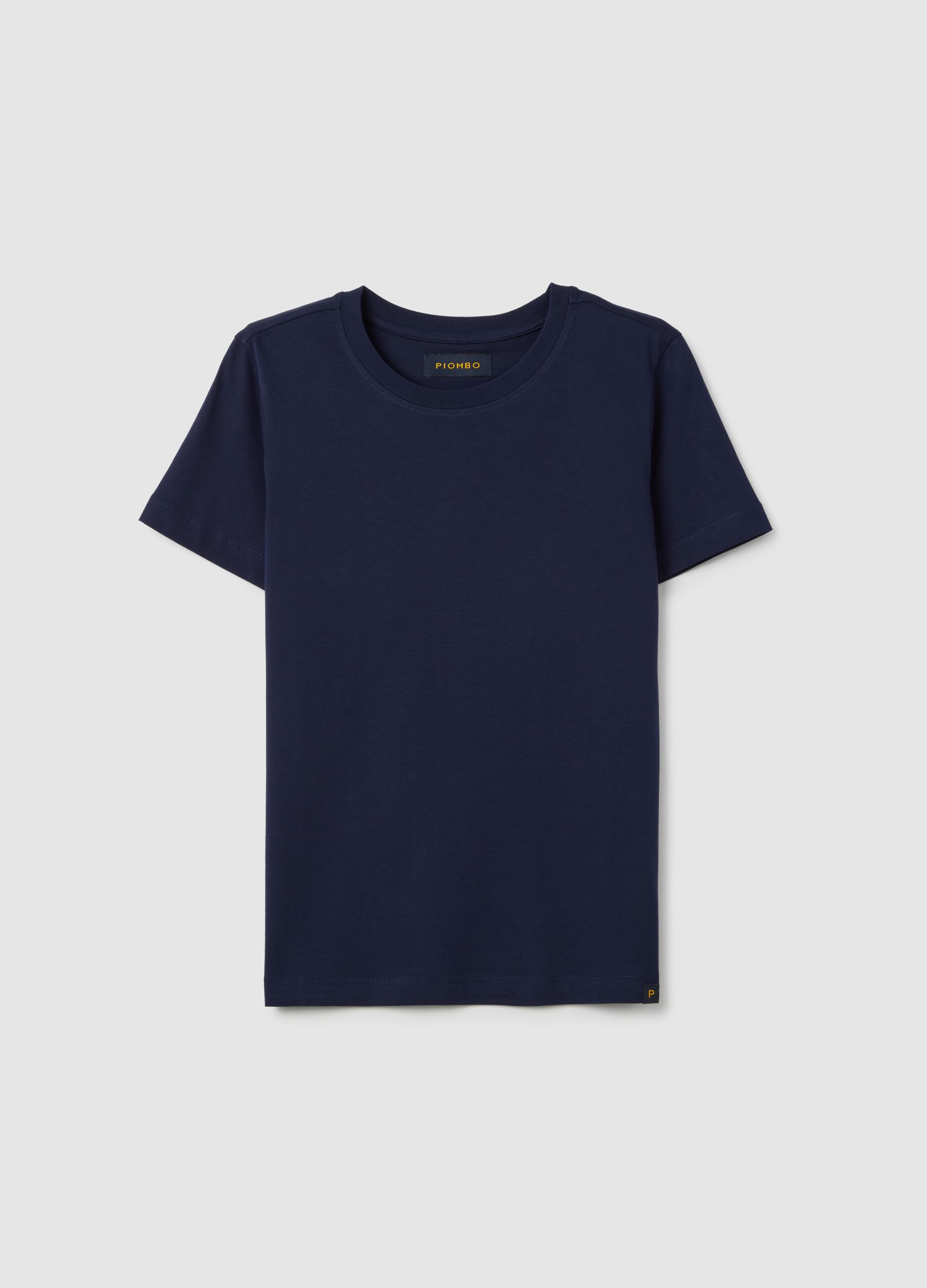 Blue pure cotton regular fit T-shirt
