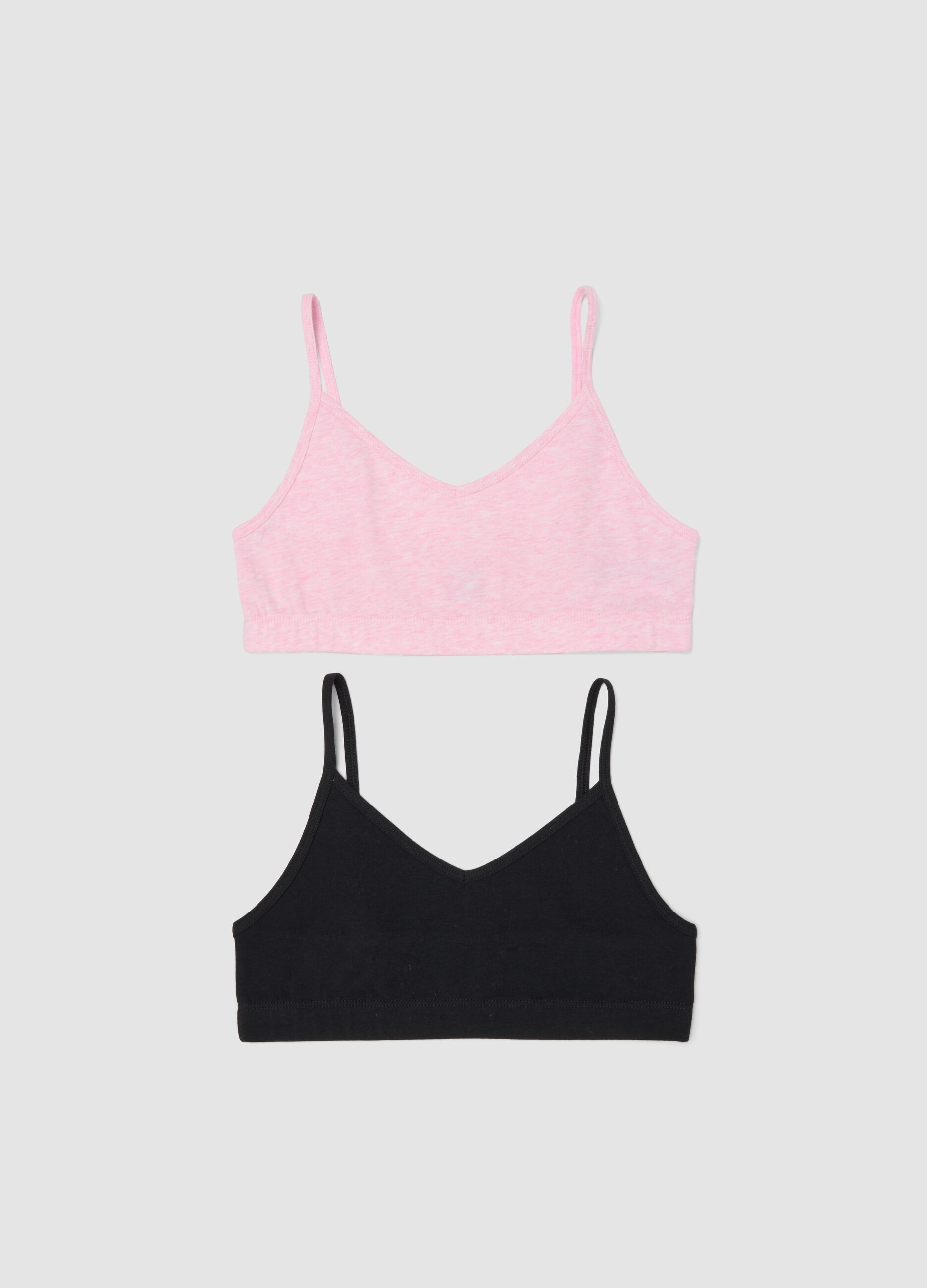 Bipack reggiseni in cotone elasticizzato multicolor da ragazza