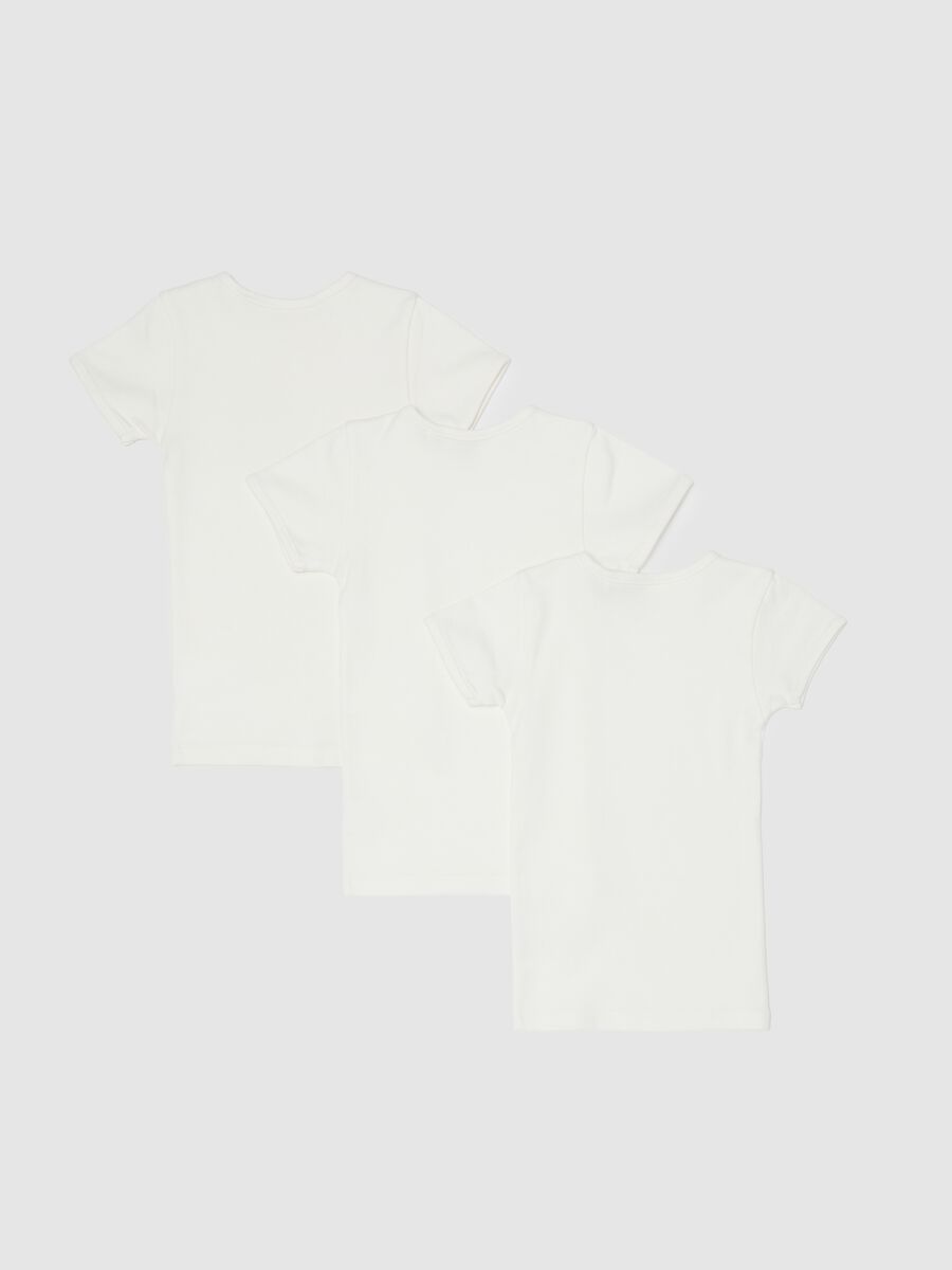 Tripack t-shirt da neonato in puro cotone bianche regular fit_1