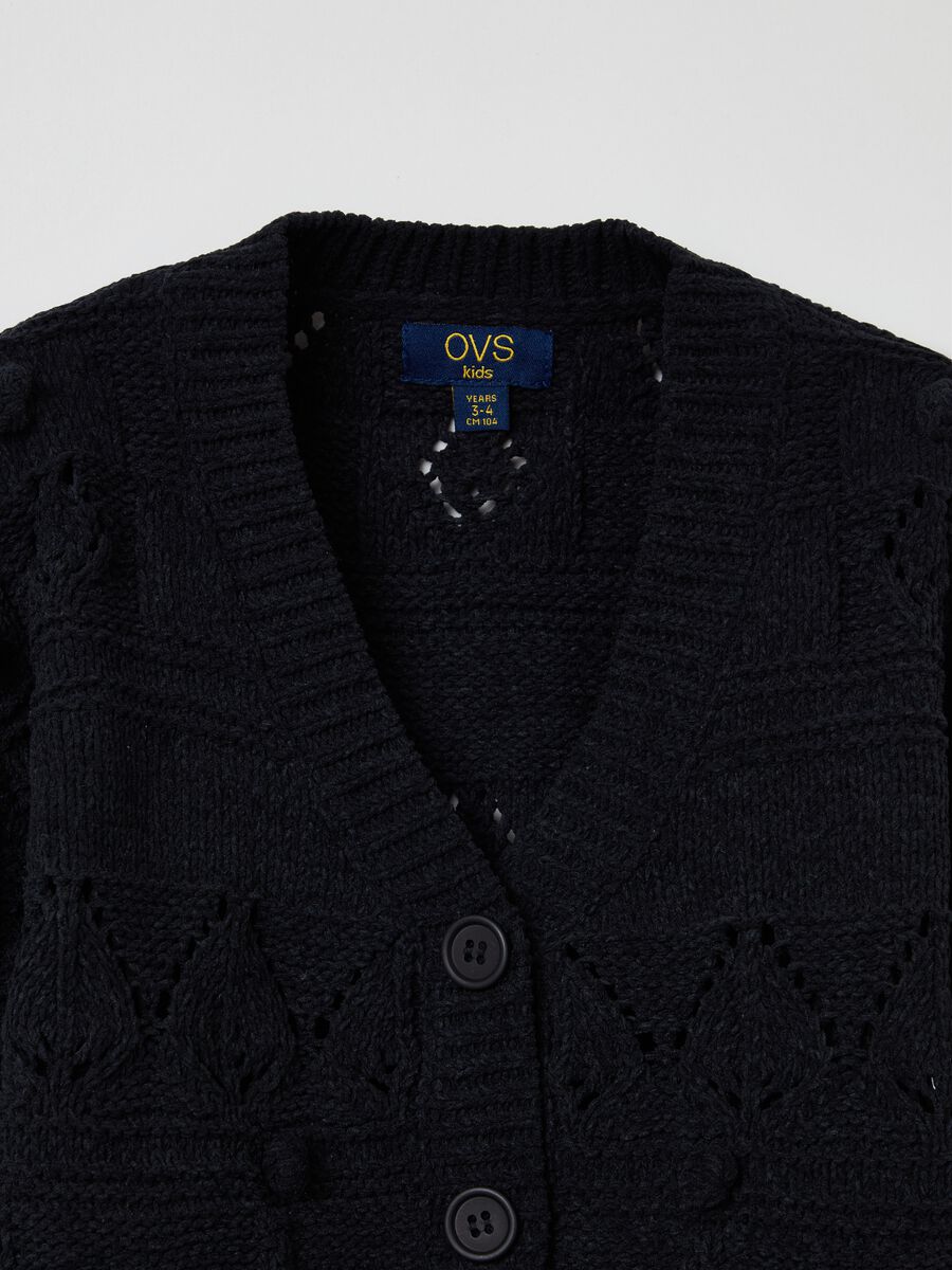 Cardigan in ciniglia con trama traforata_2