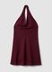 Burgundy viscose-linen blend mini dress, regular fit_5