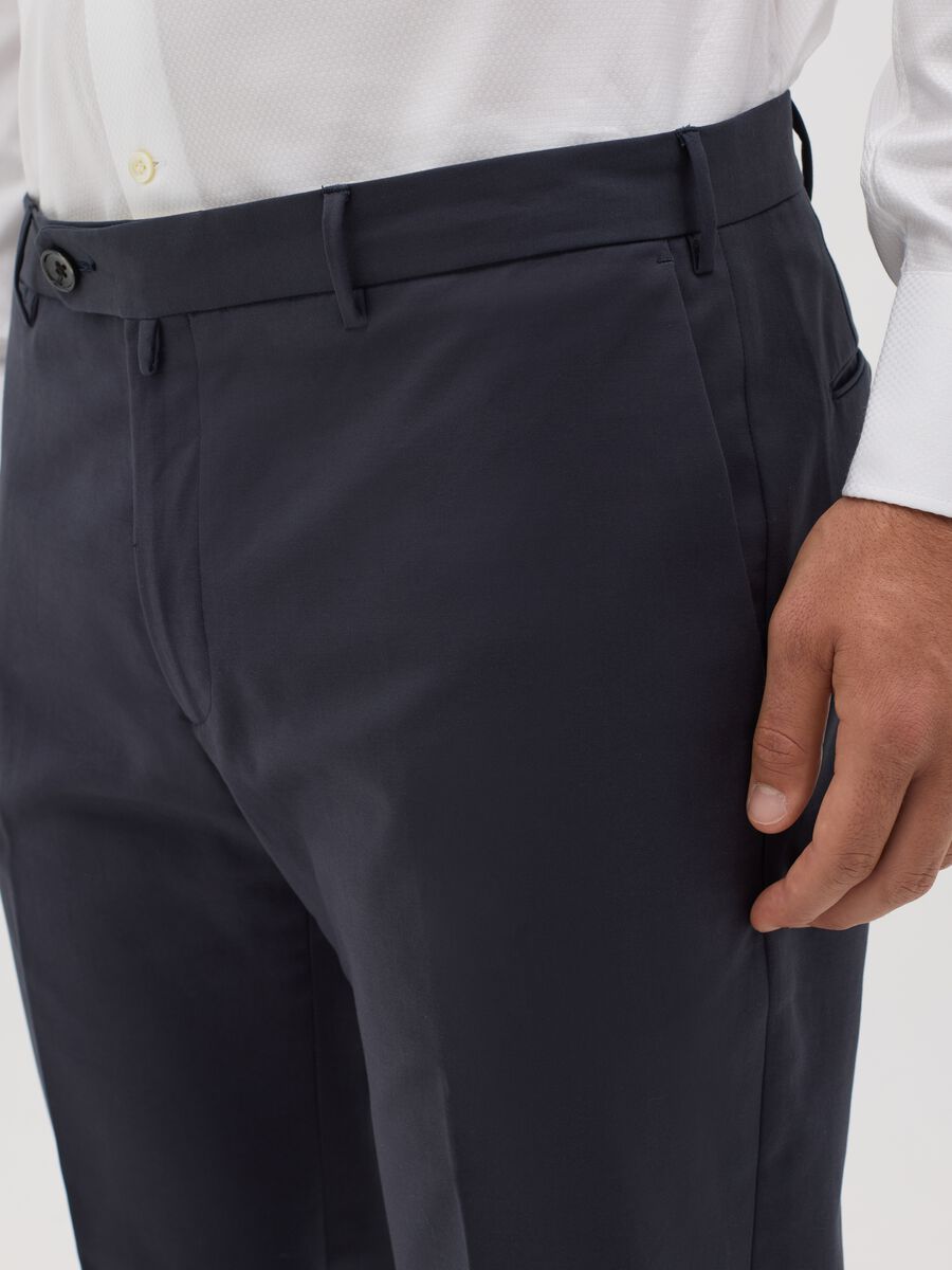 Blue slim-fit chino trousers_3