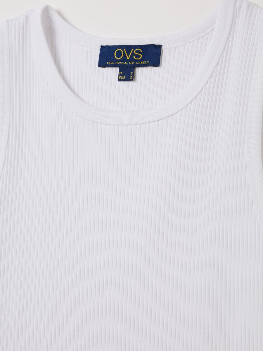 Women's White Stretch Cotton Regular Fit Top_5