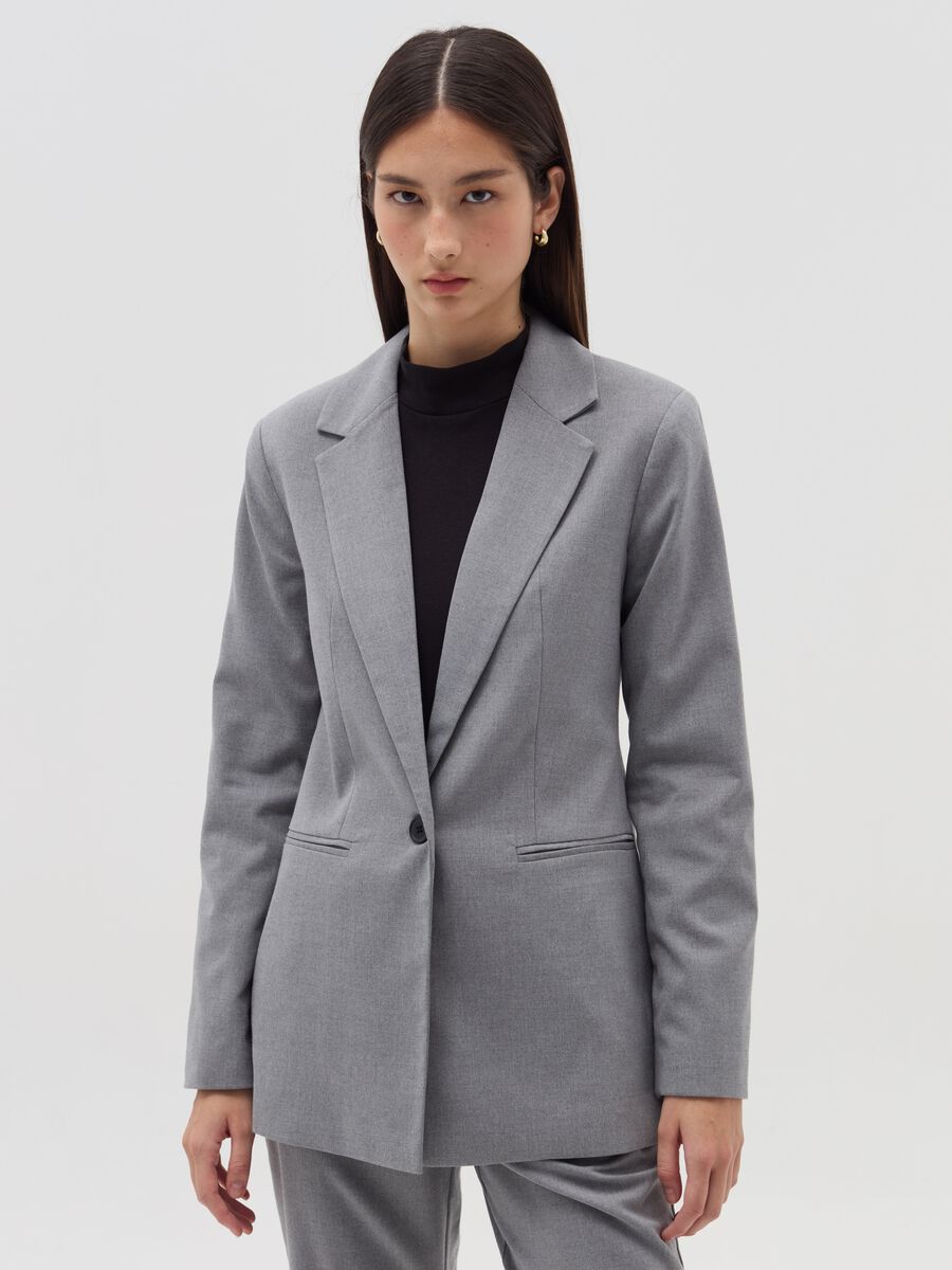 Blazer monopetto con bottone_0
