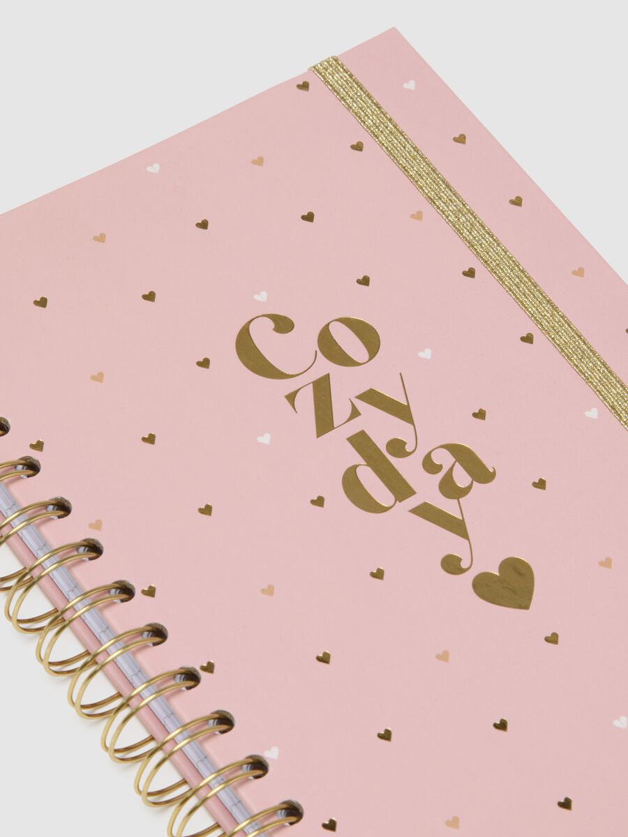 Pink Paper Notebook with Golden Hearts_2