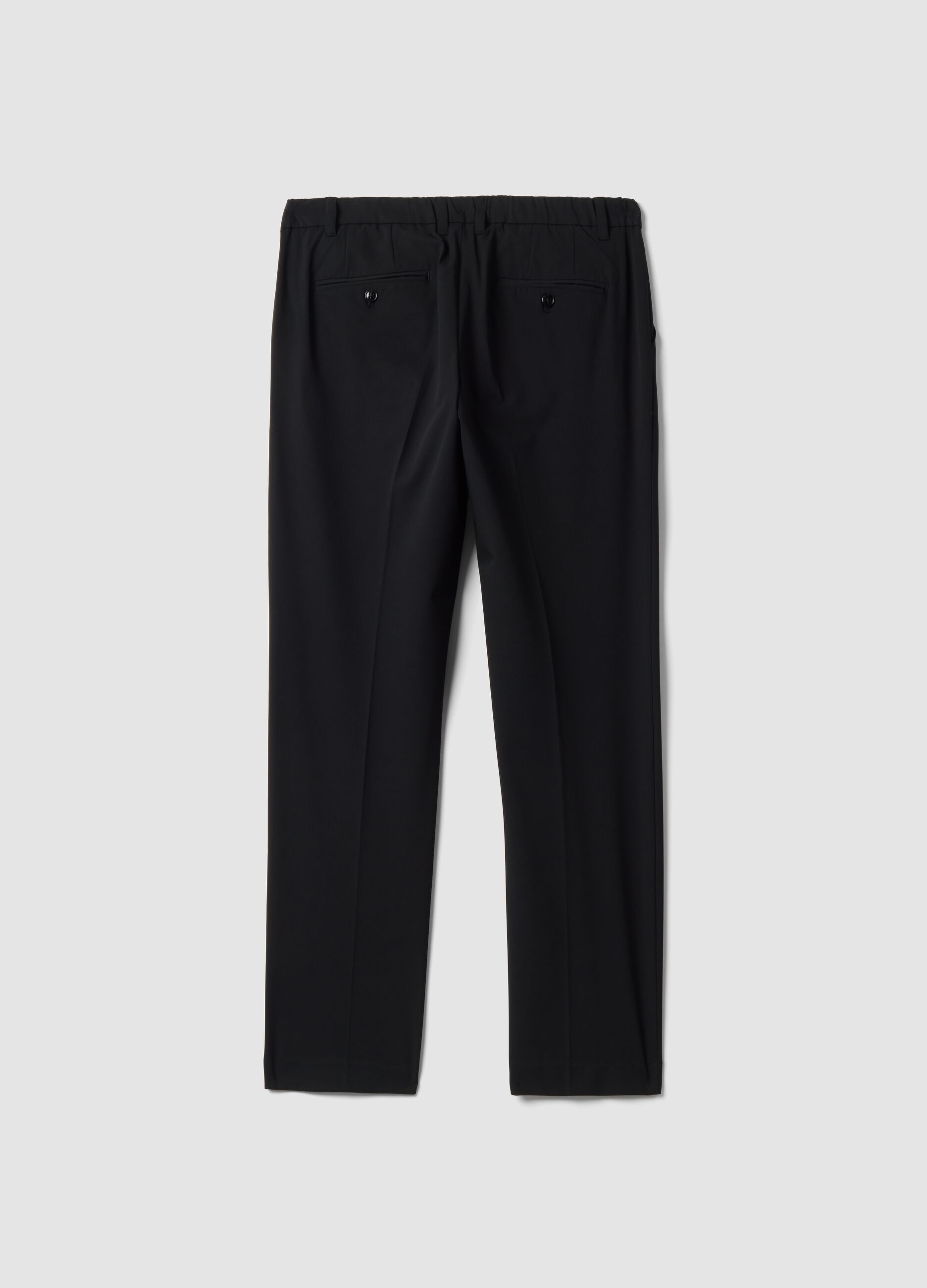 Black slim-fit stretch viscose-twill chino trousers