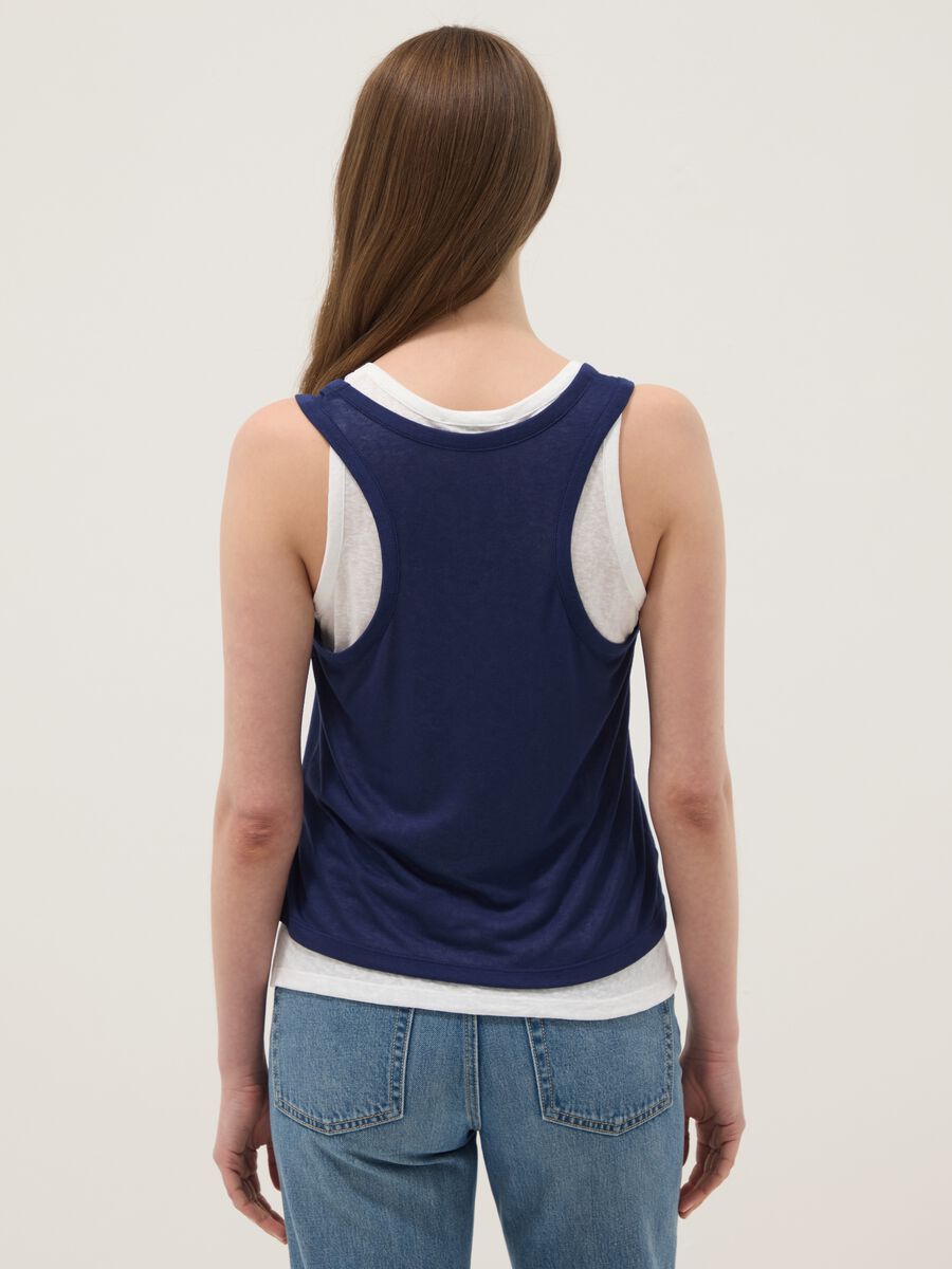 Tank top blu in misto viscosa regular fit_3