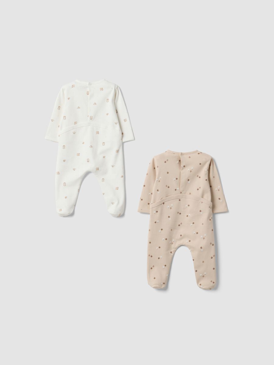 Bipack tutine bianche e beige in puro cotone organico stampato_1