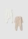 Bipack tutine bianche e beige in puro cotone organico stampato_1