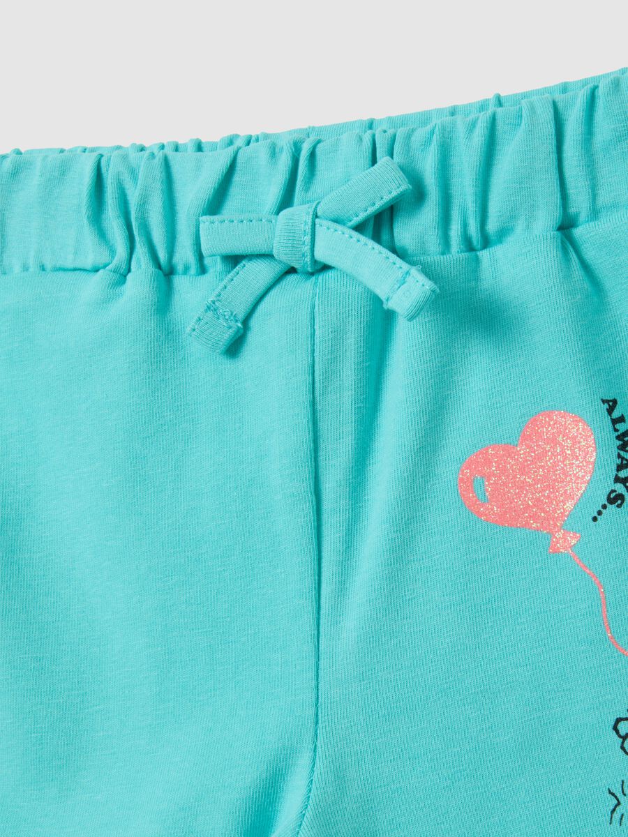 White and green cotton girl set regular fit_3