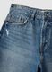 Pure Cotton Blue Denim Shorts with Straight Fit_5