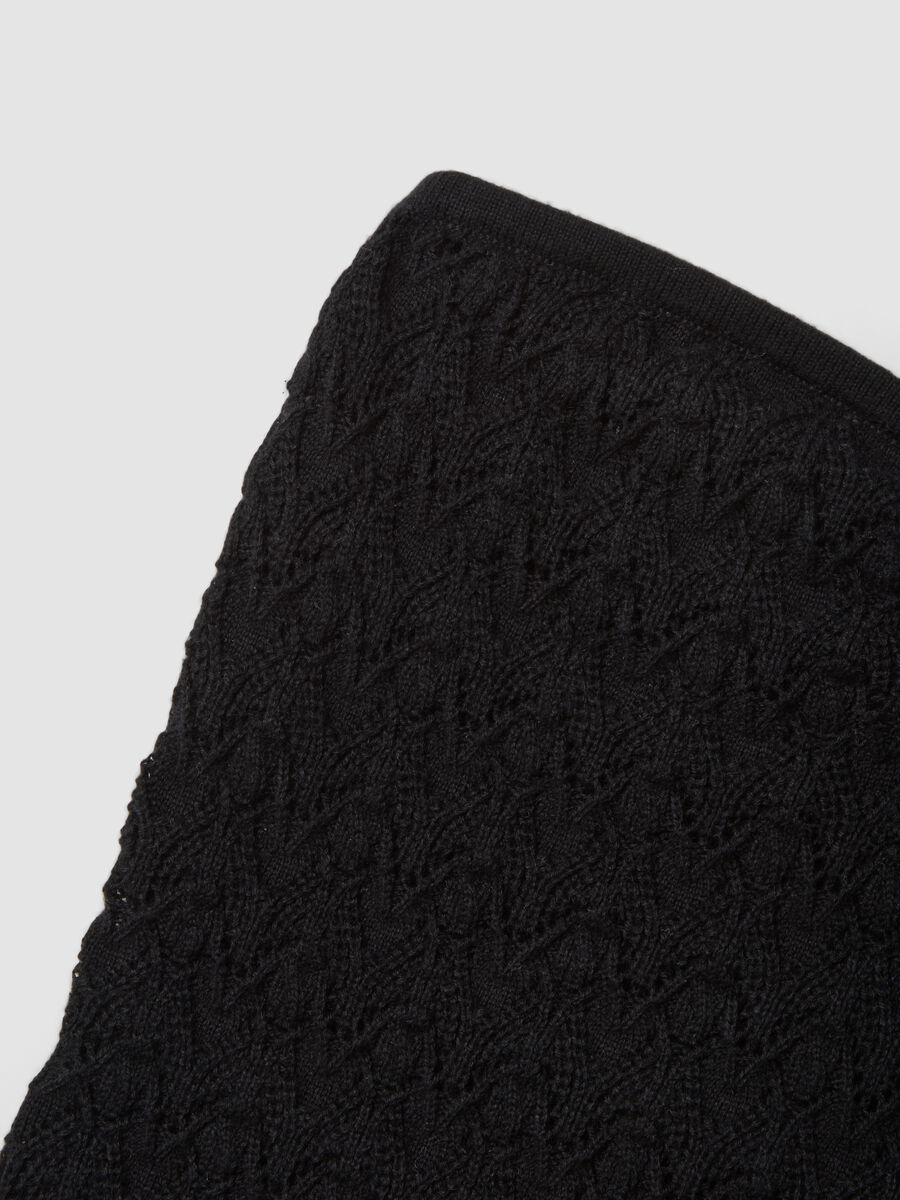 Black pure cotton bandeau knit top_1