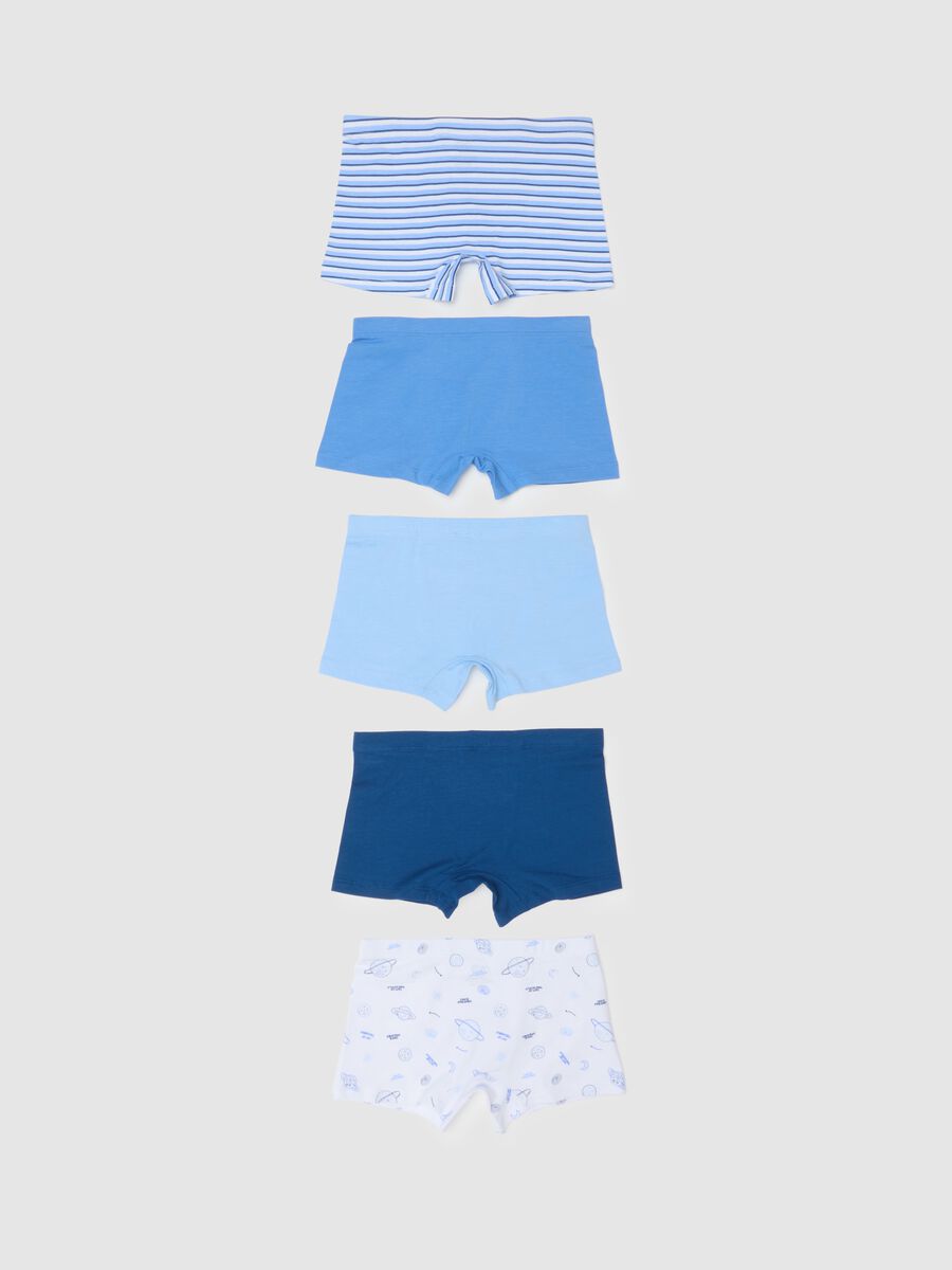 Set multipack di boxer da bambino in cotone blu regular fit_1