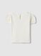 Girls' white pure cotton T-shirt regular fit with embroidery_1