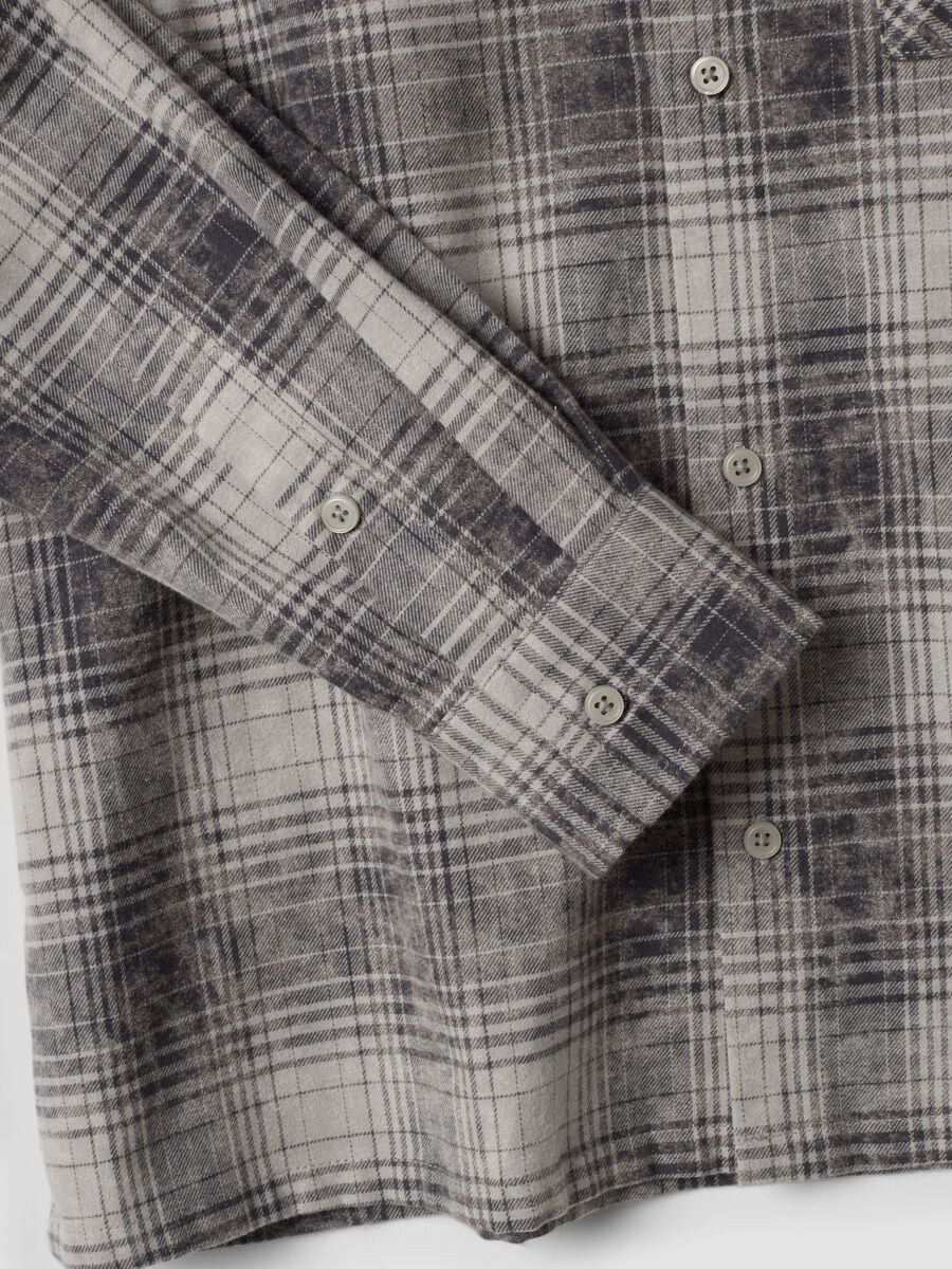 Grey checked pure cotton shirt_1