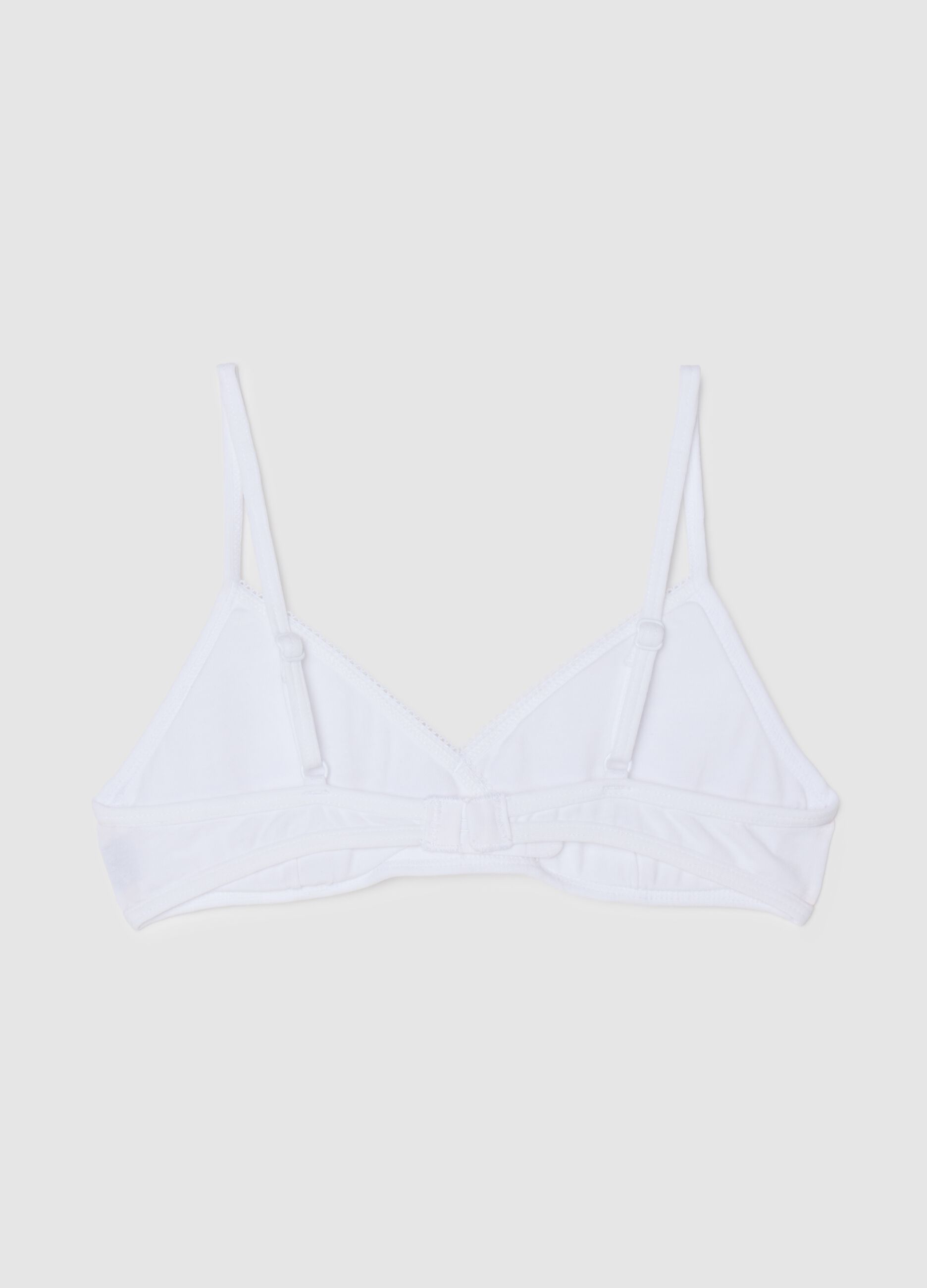 Girls' Stretch White Cotton Bra