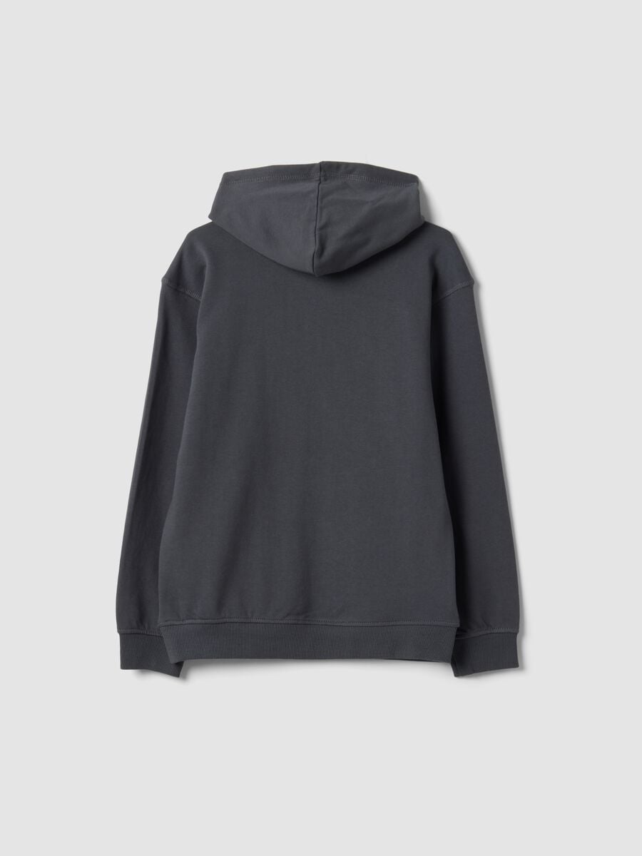 Grey pure cotton hoodie with relaxed-fit print_5