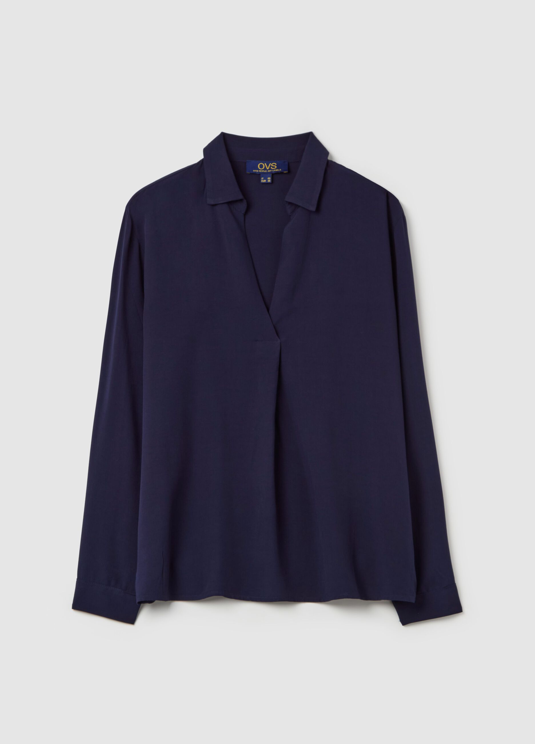 Blusa in viscosa con scollo a V