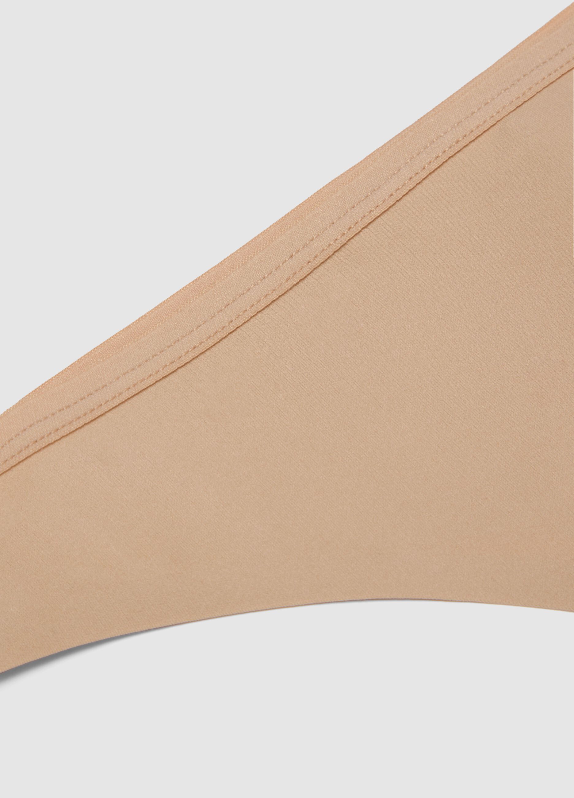 Beige slim fit Brazilian briefs