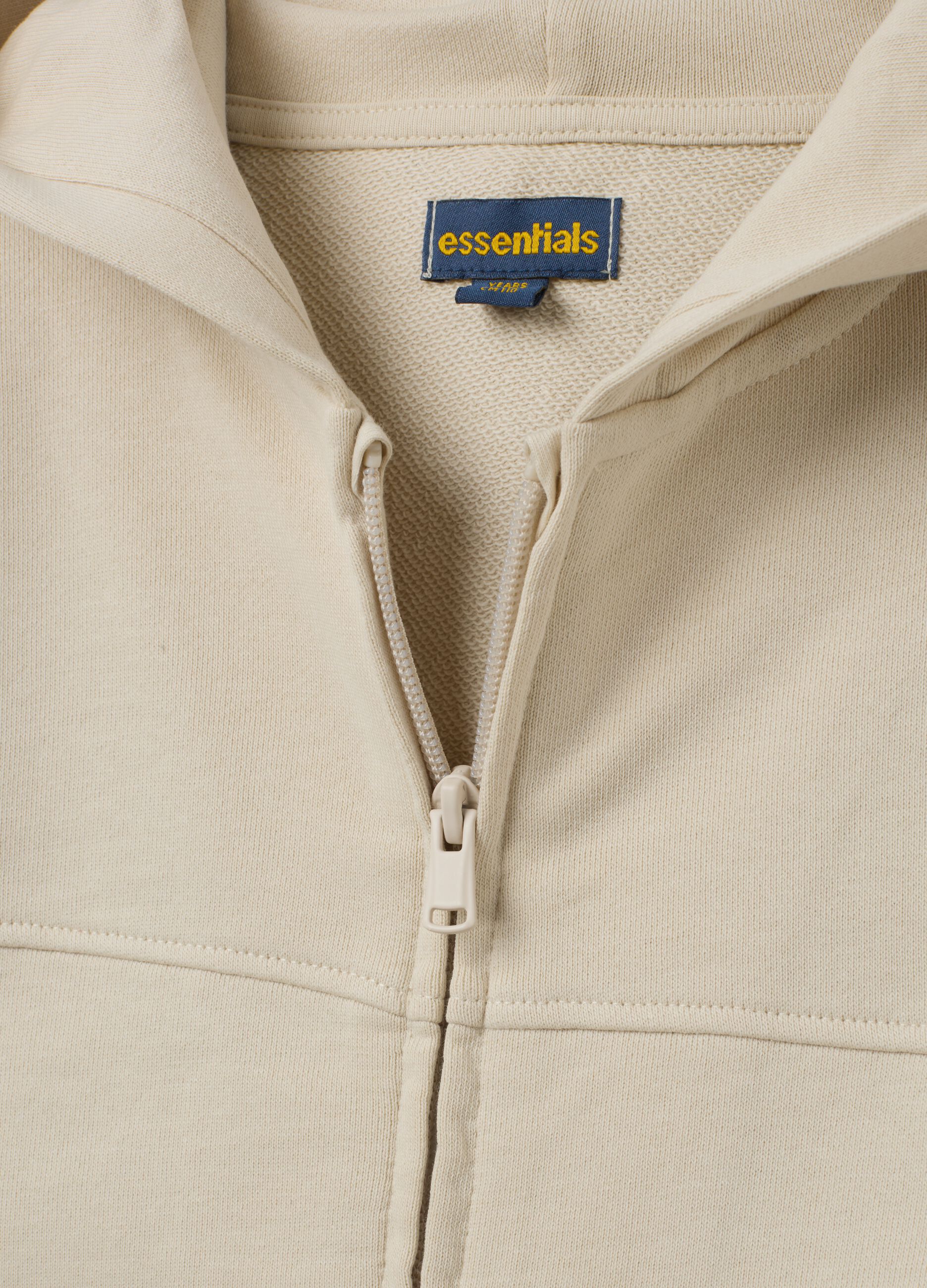 Felpa da bambino in puro cotone beige regular fit